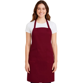 Fartuch gastronomiczny na ramiączkach bordowy 90 cm